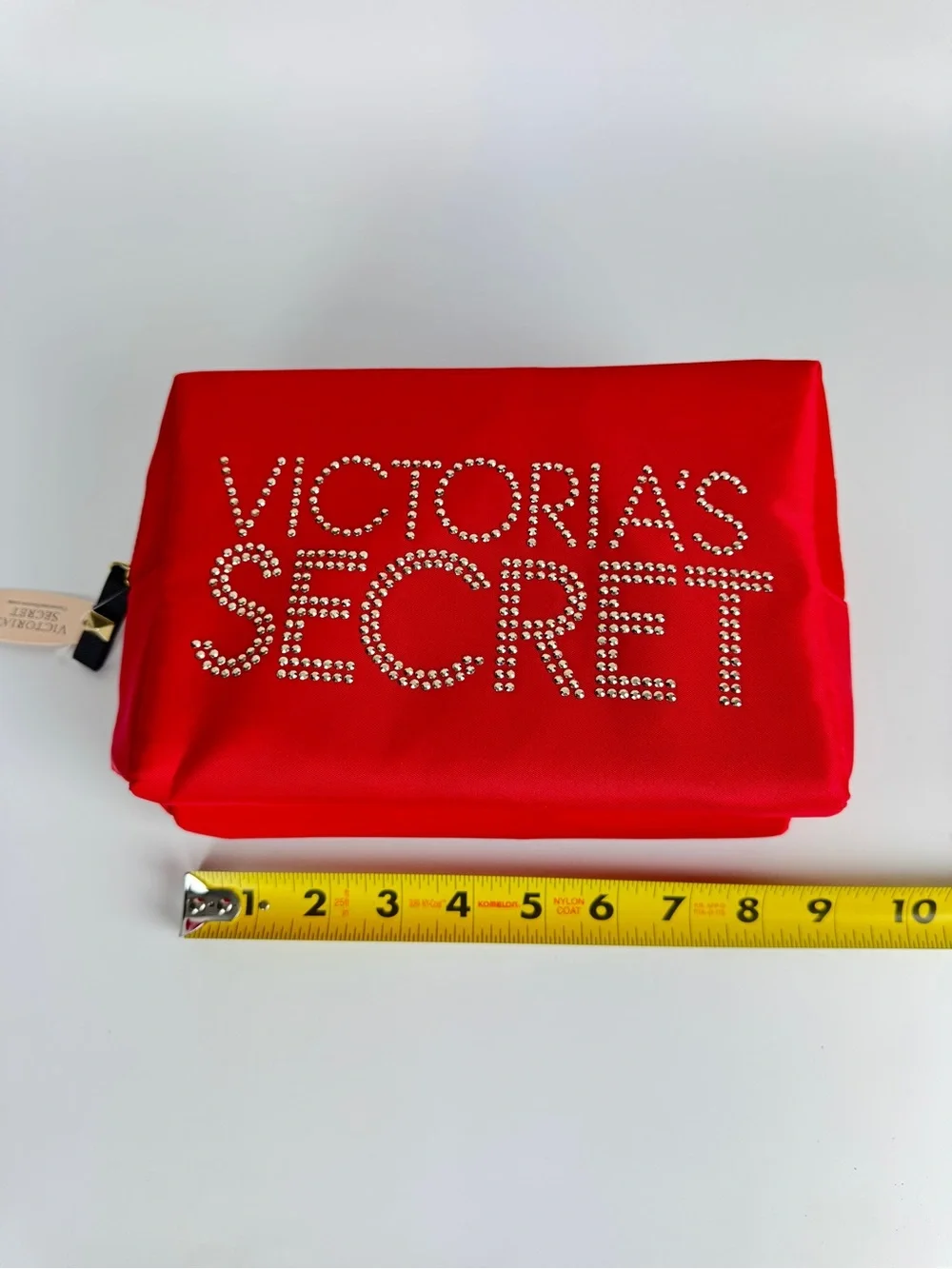 Victoria's Secret Red Satin Cosmetic Pouch Makeup Bag